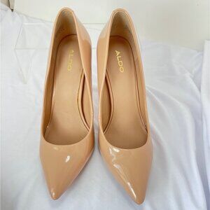 Aldo Womens Nude High Heels Pointed Toe Stiletto Pumps Size 8.5